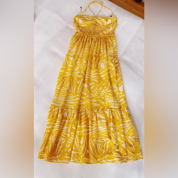 NEW Hunter Bell Lindley Maxi Dress Marigold Palms, Large - Picture 3 of 4